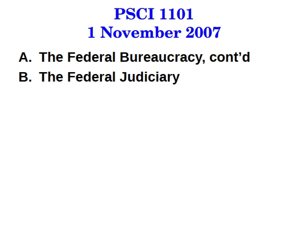 Federal Bureaucracy