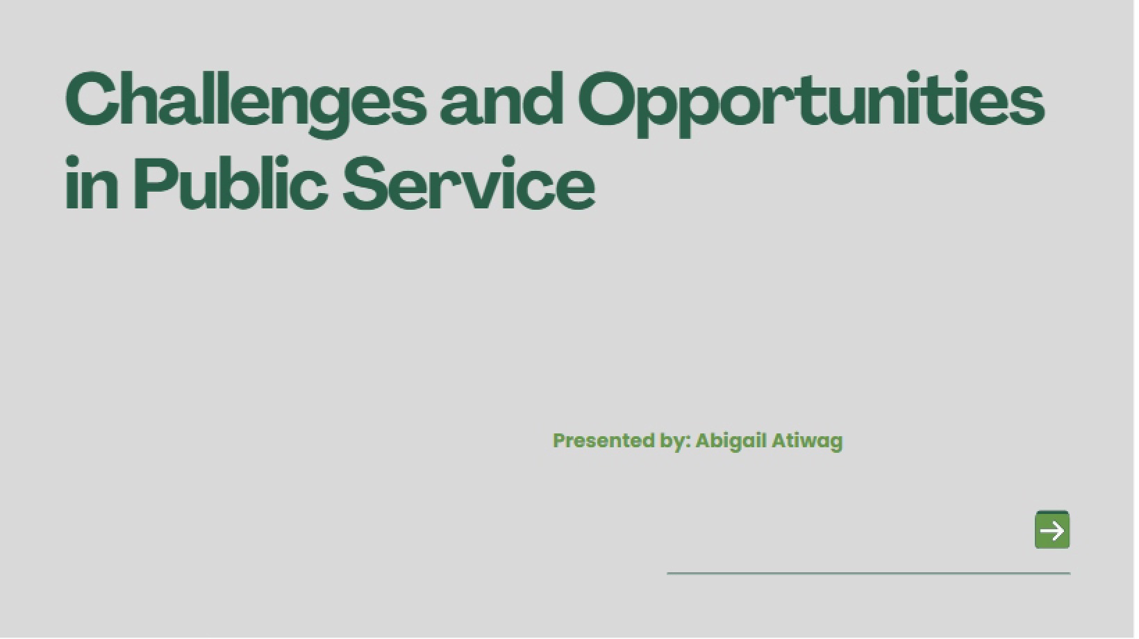 Public Service Challenges