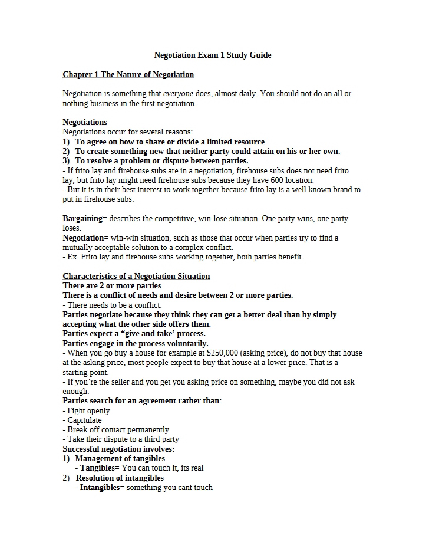 Nature of Negotiation - Ch 1