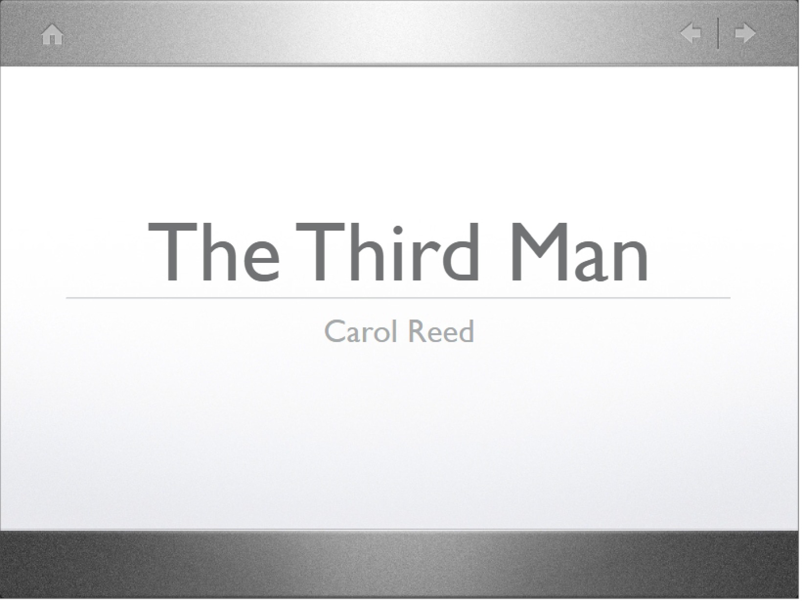 Film Analysis The Third Man