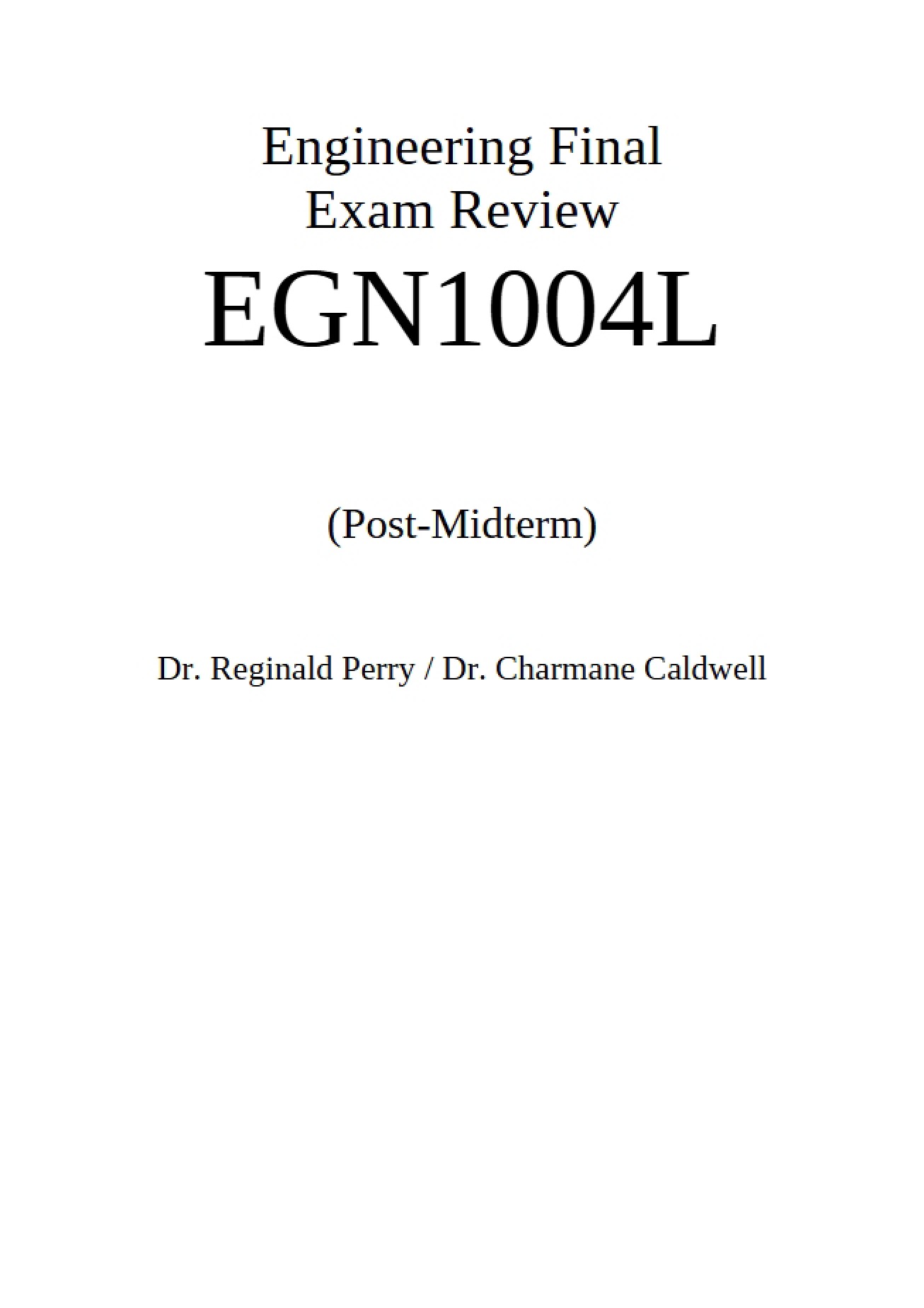 First-Year Engineering Lab Examination Review