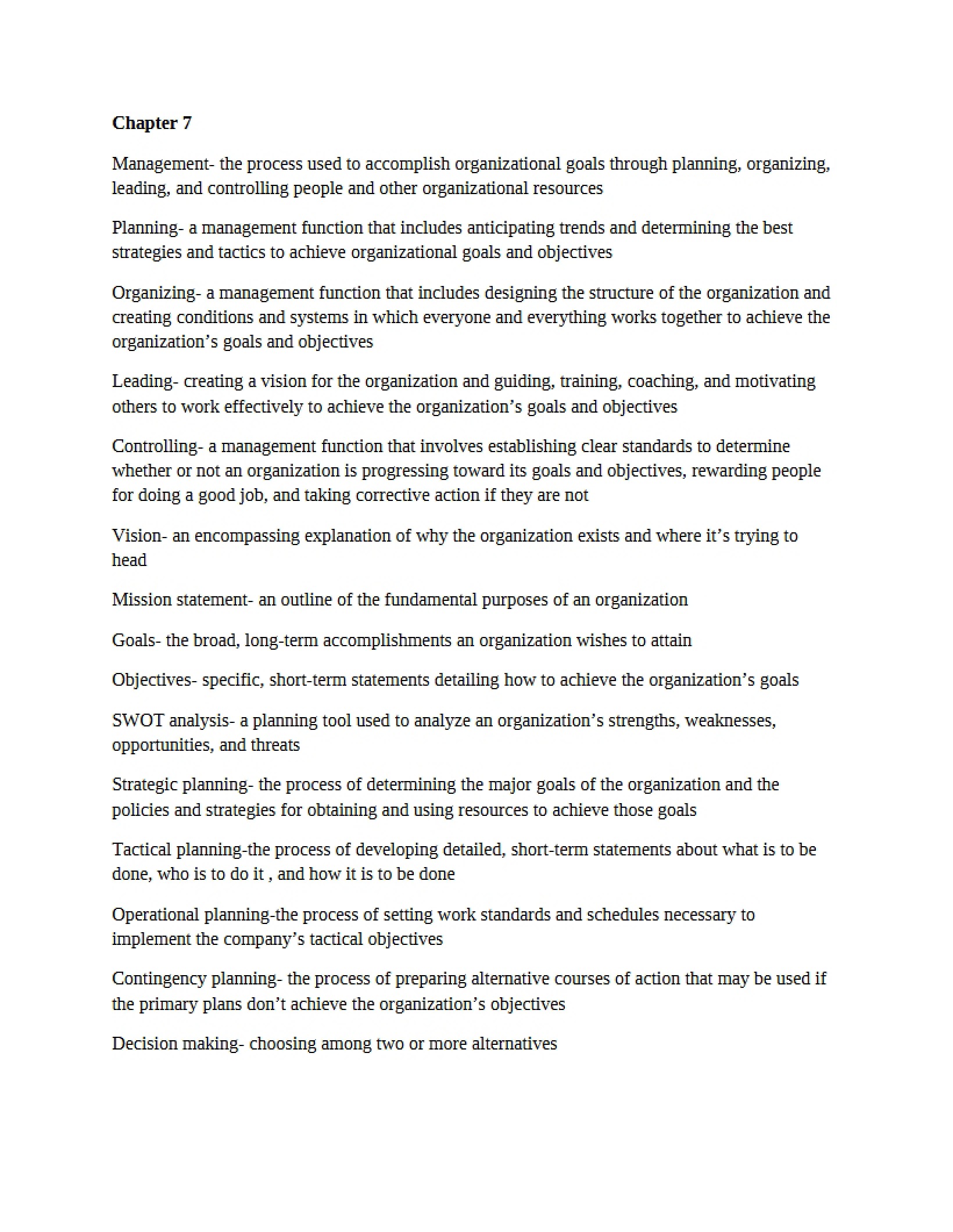 Management Concepts - Chapter 7