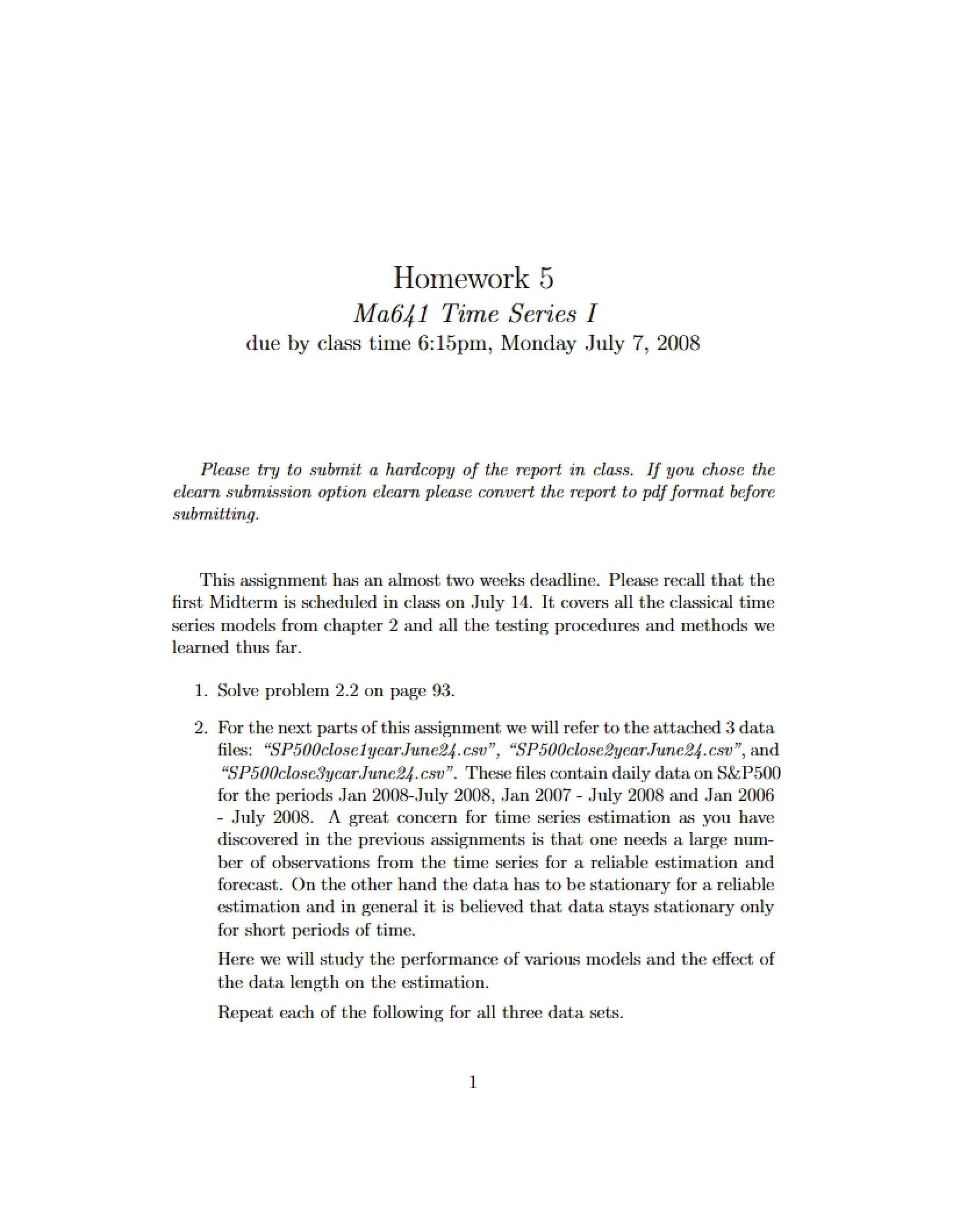 Homework Five