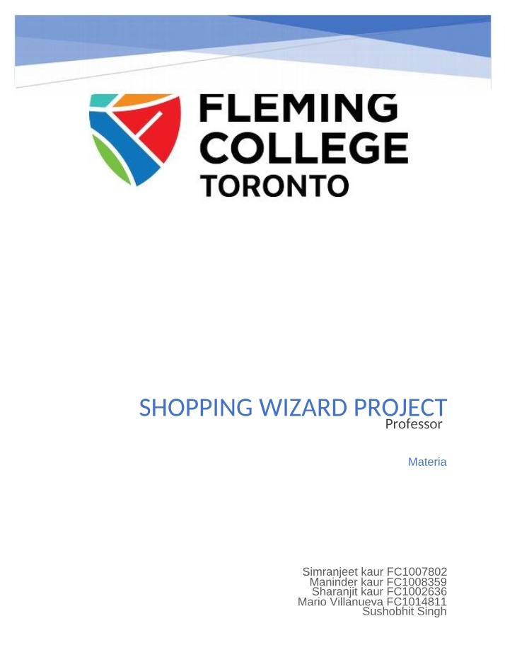 The Shopping Wizard Project