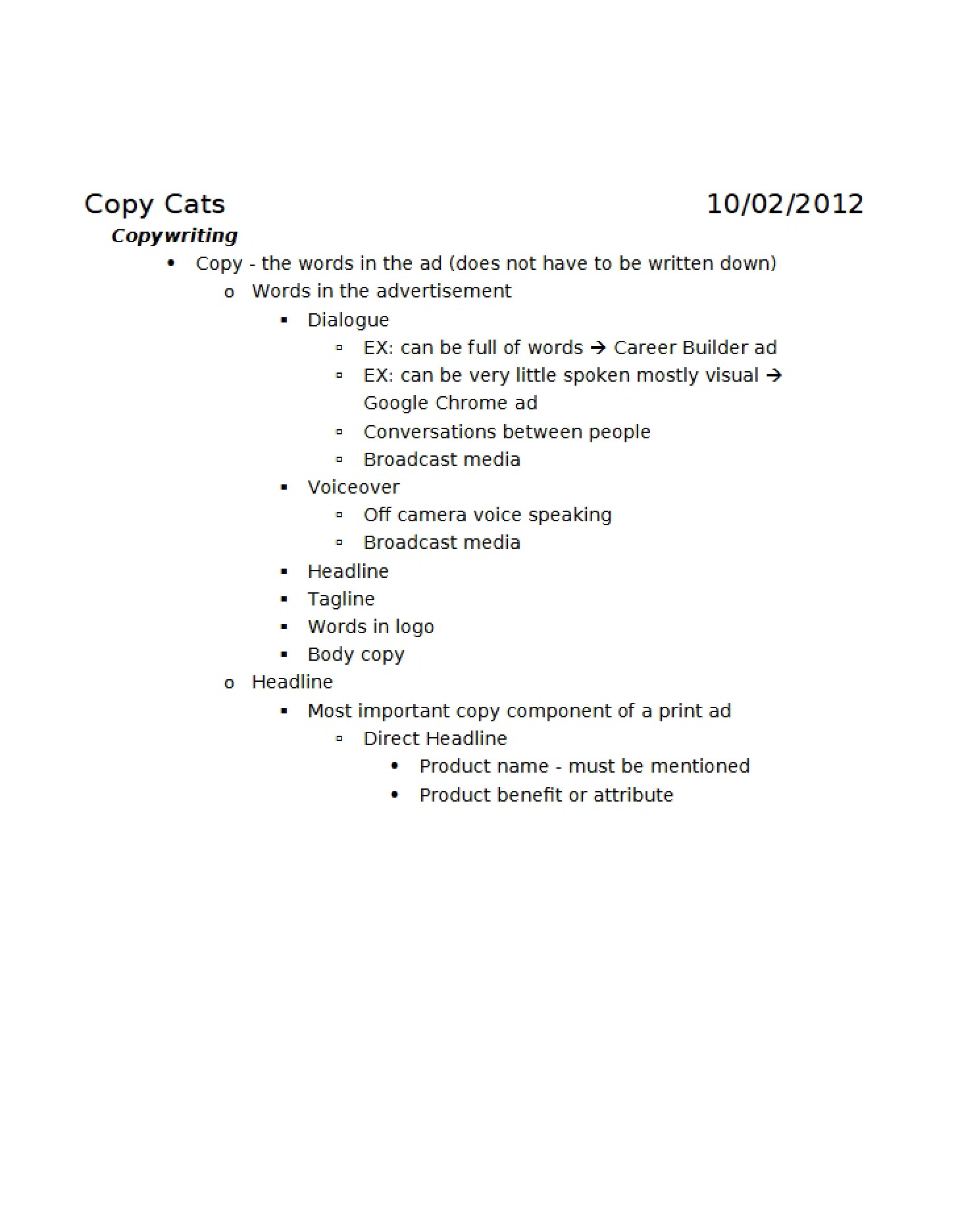 Copy Creation Essentials