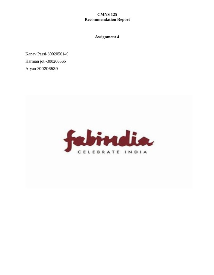 Assignment 4 - Recommendation Report