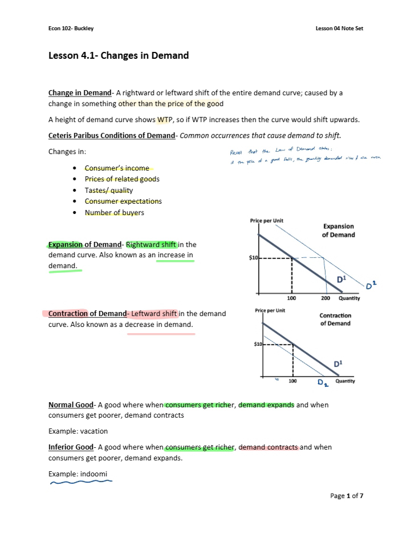 Lesson 4.1 Demand Shifts