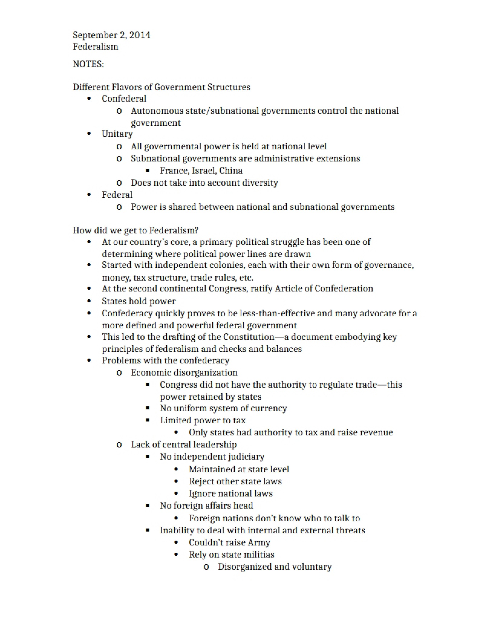 Lecture Notes September 2nd