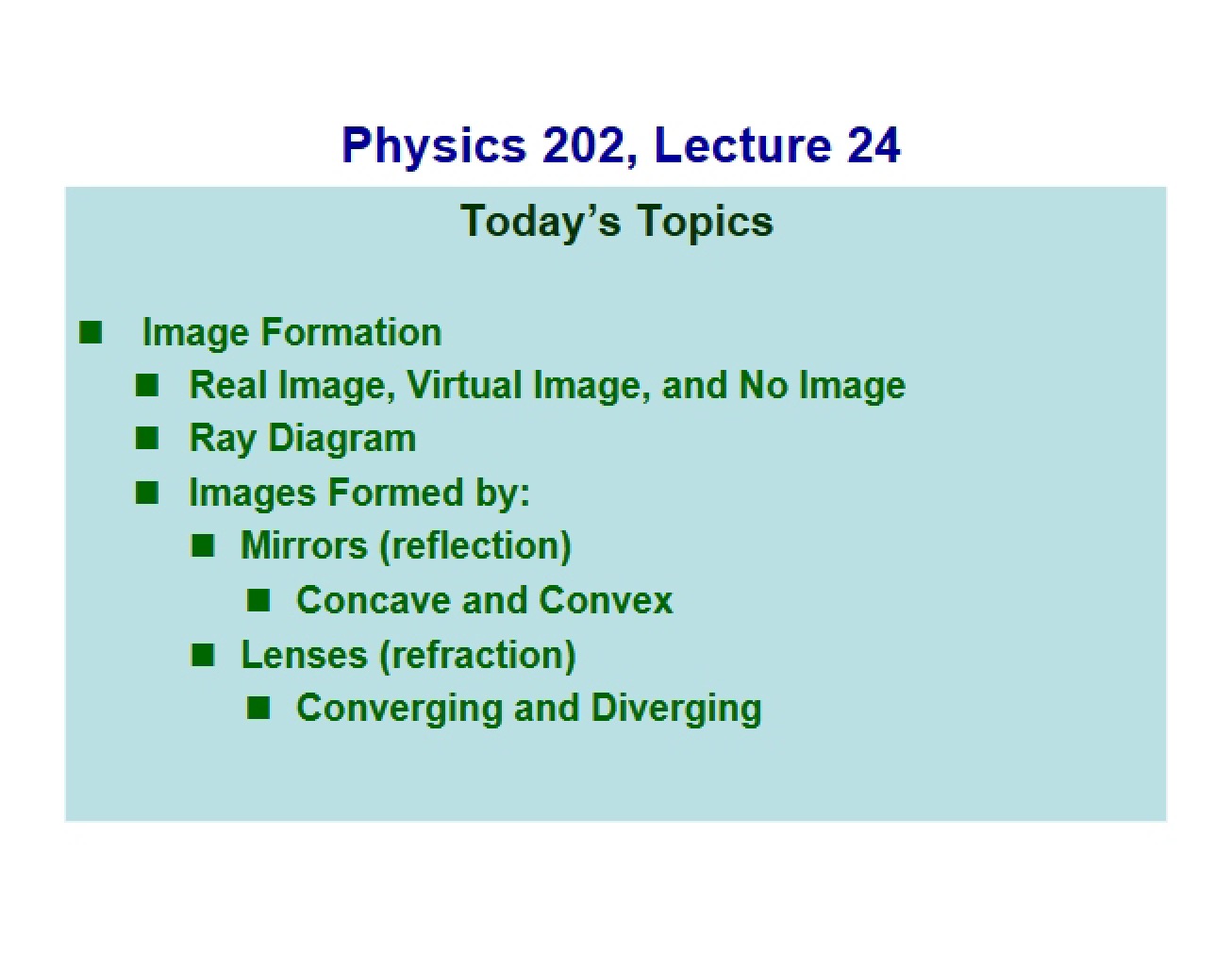 Lecture Seventeen