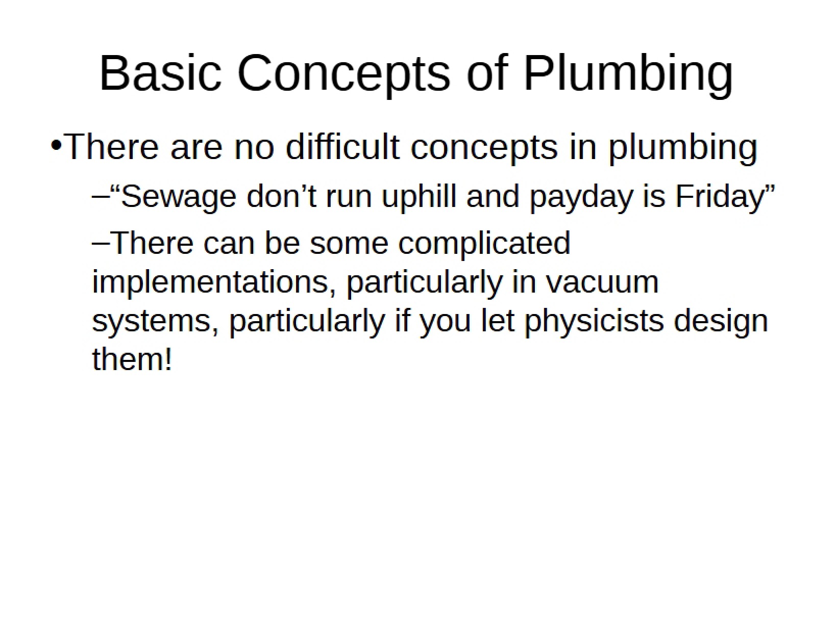 Plumbing Basic Concepts