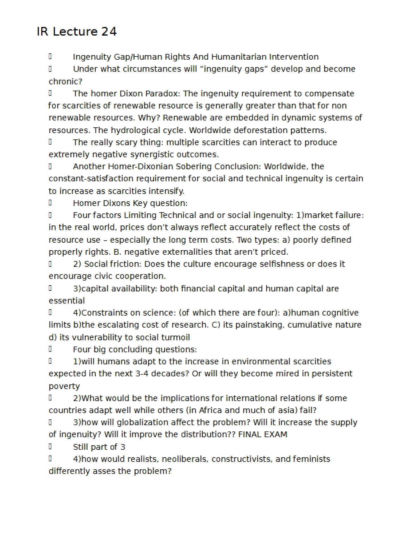 24th Lecture Material