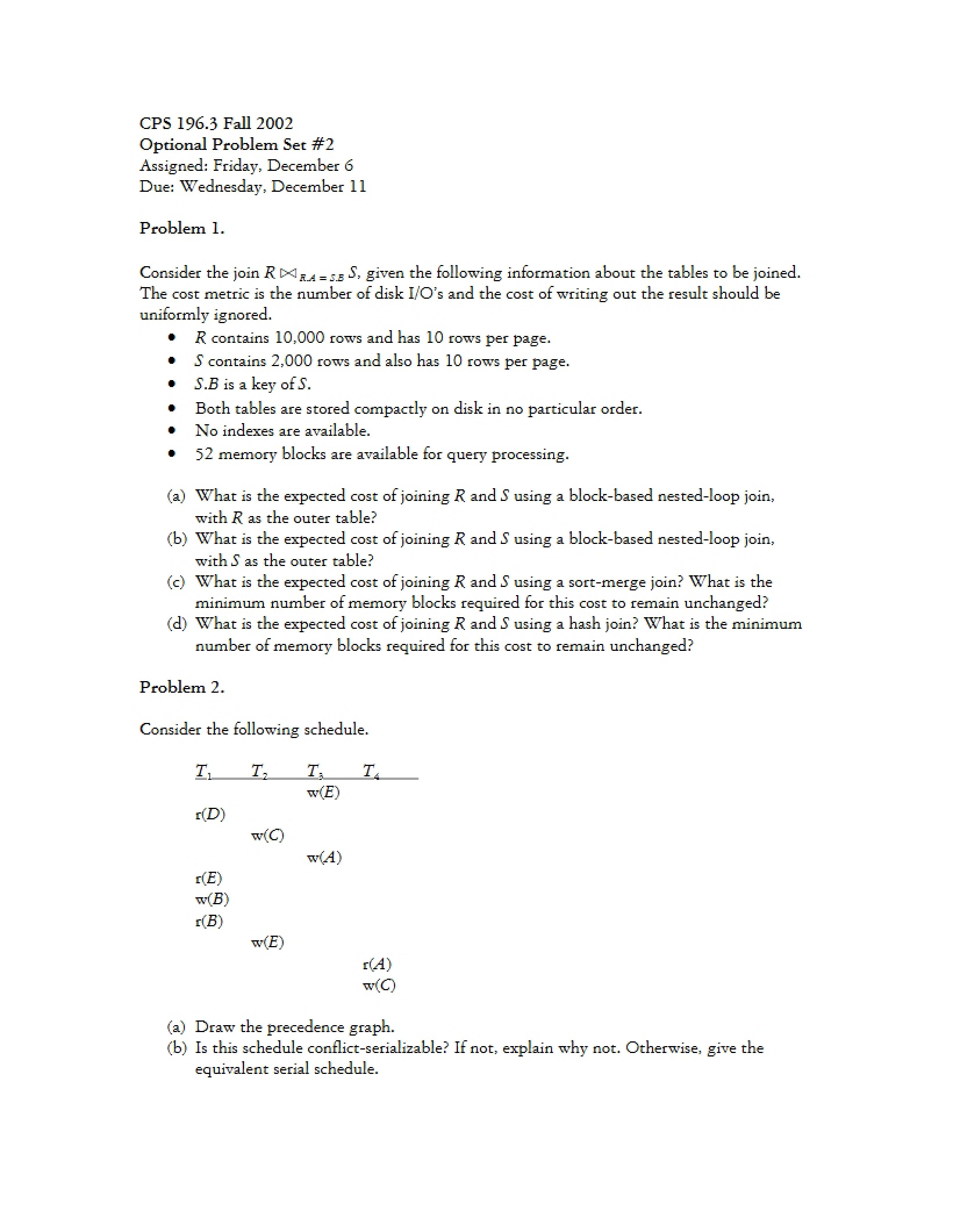 Problem Set Two (Optional)