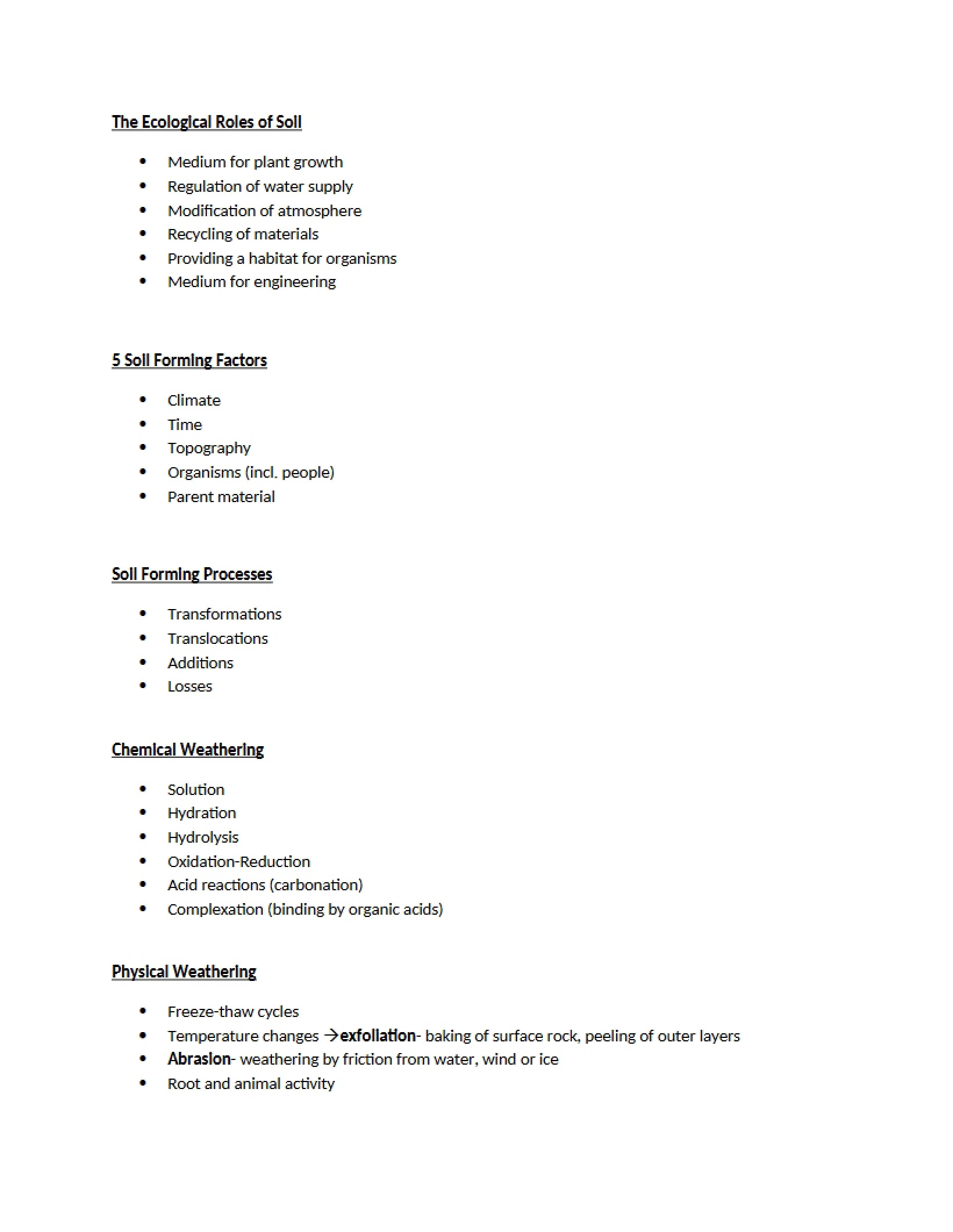 Soil's Ecological Roles