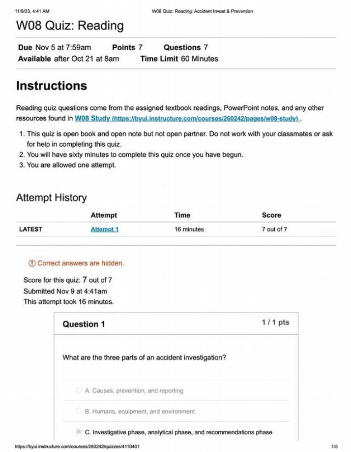 Reading Quiz - W08