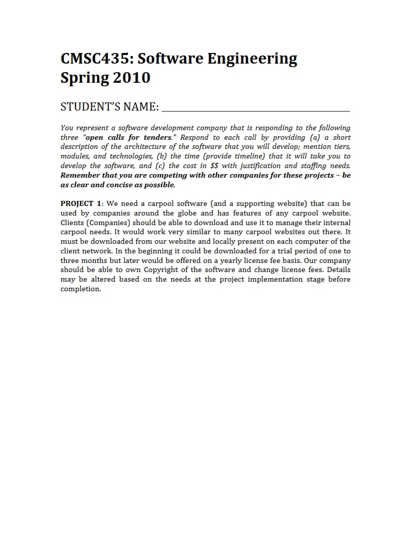 Course Projects