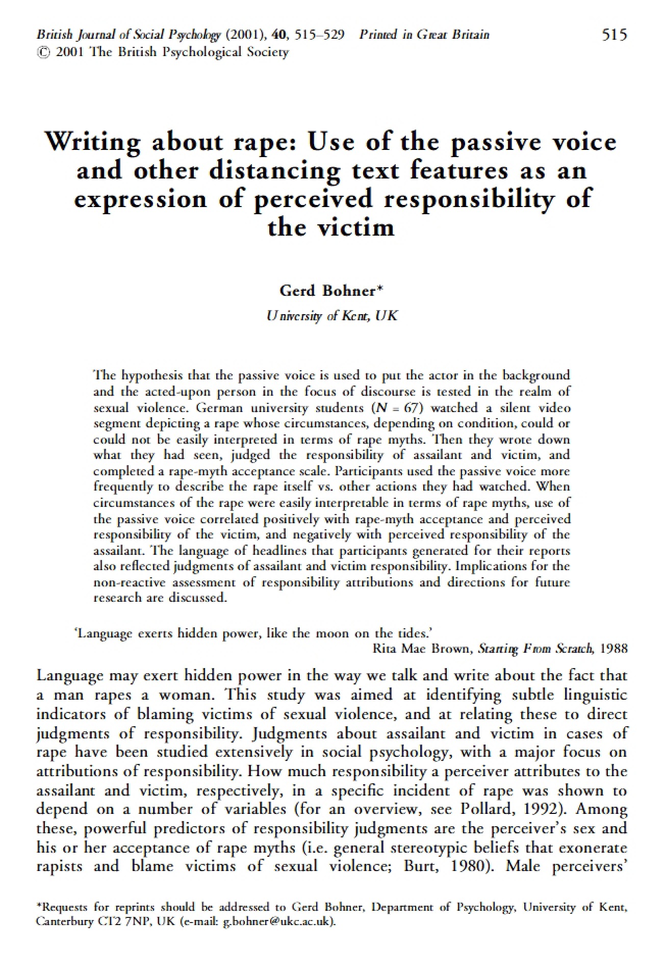 Lecture Notes on Language and Gender