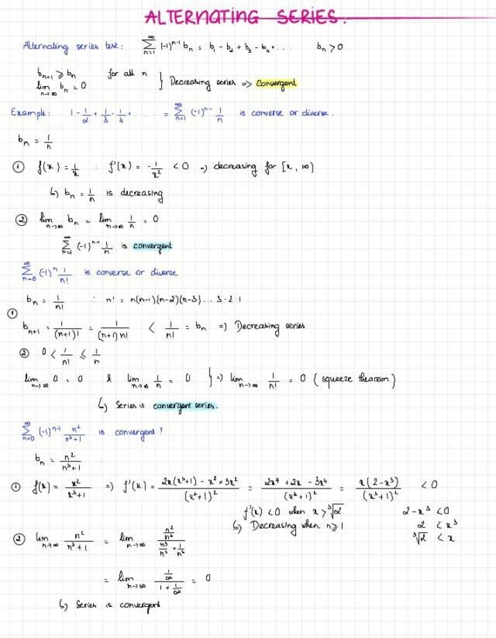 Notes on Alternating Series