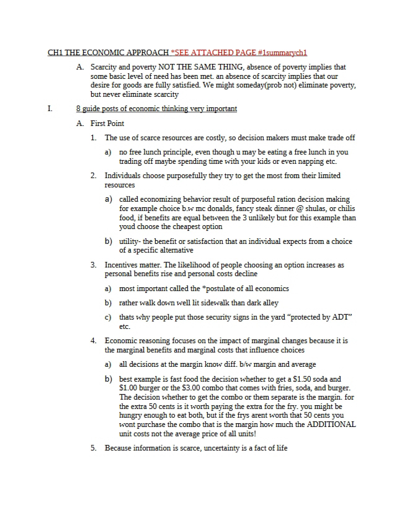 First Chapter on the Economic Approach to Macroeconomics