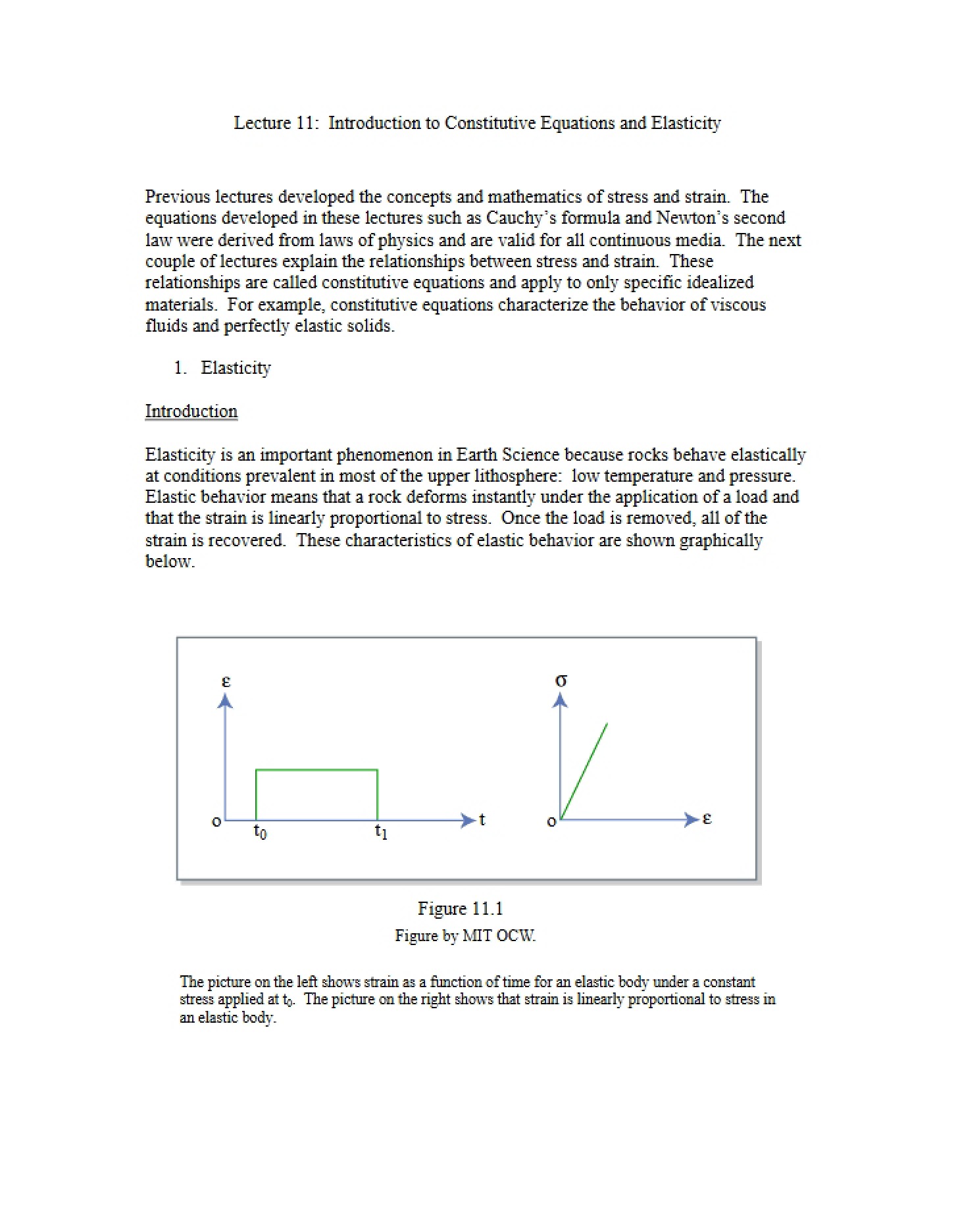 Elasticity and Constitutive Equations Introduction