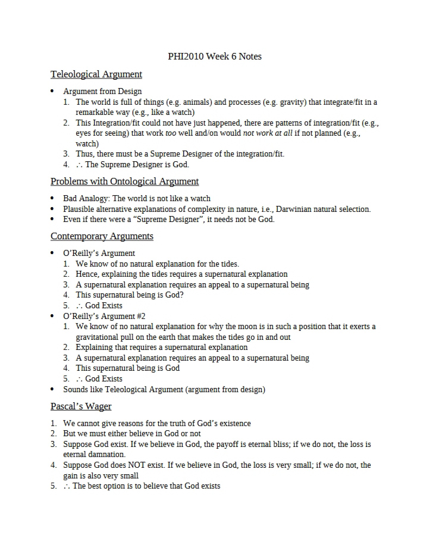Notes for Week 6