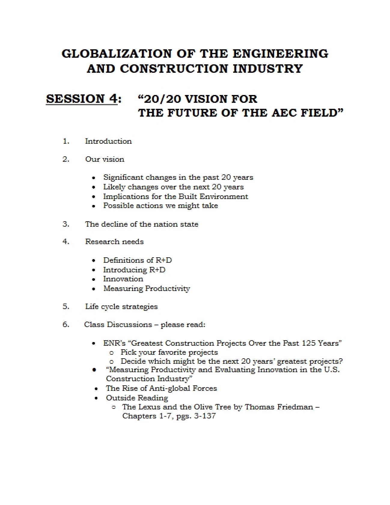 Engineering and Construction Industry Globalization