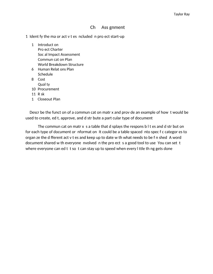 Chapter 4 Assignment