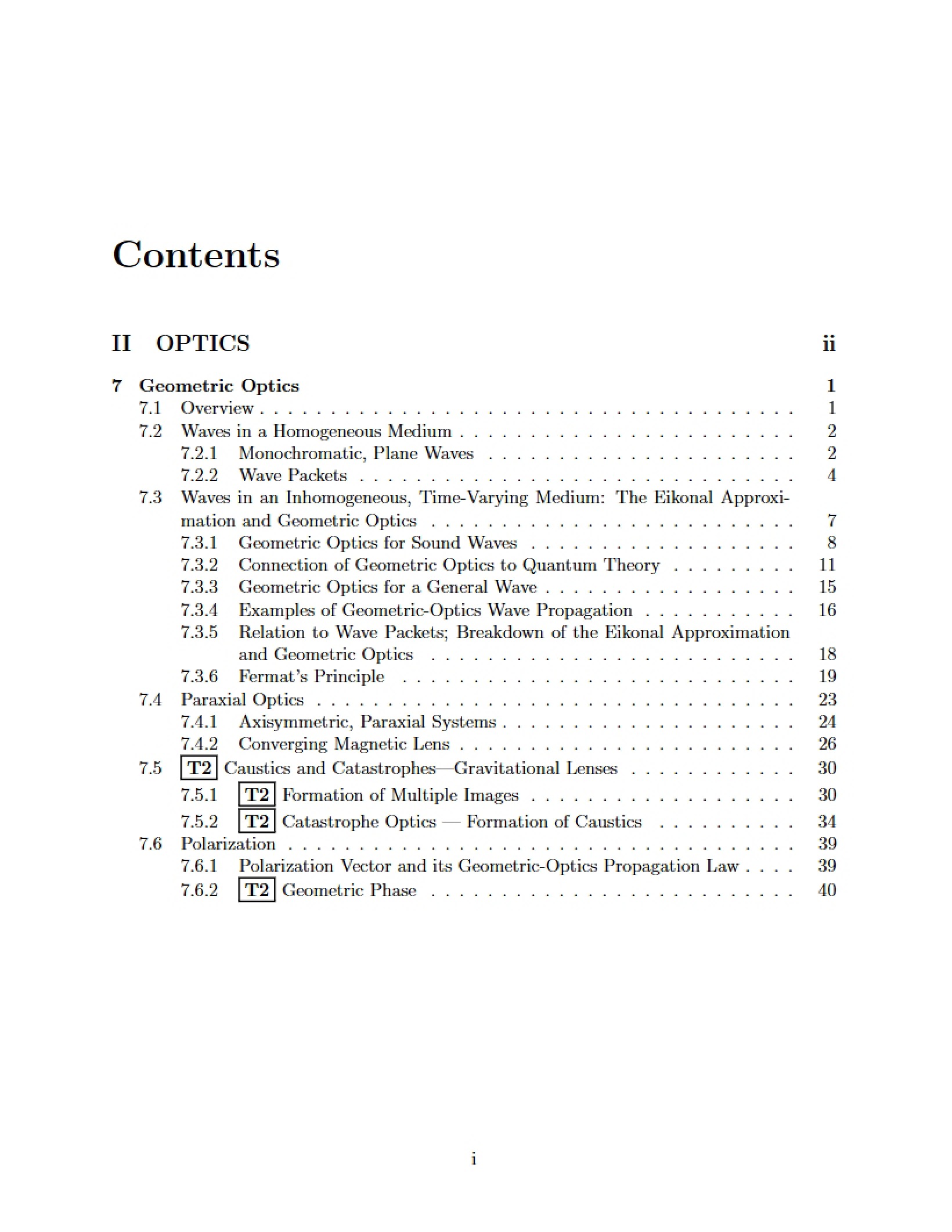 Optics in Classical Physics