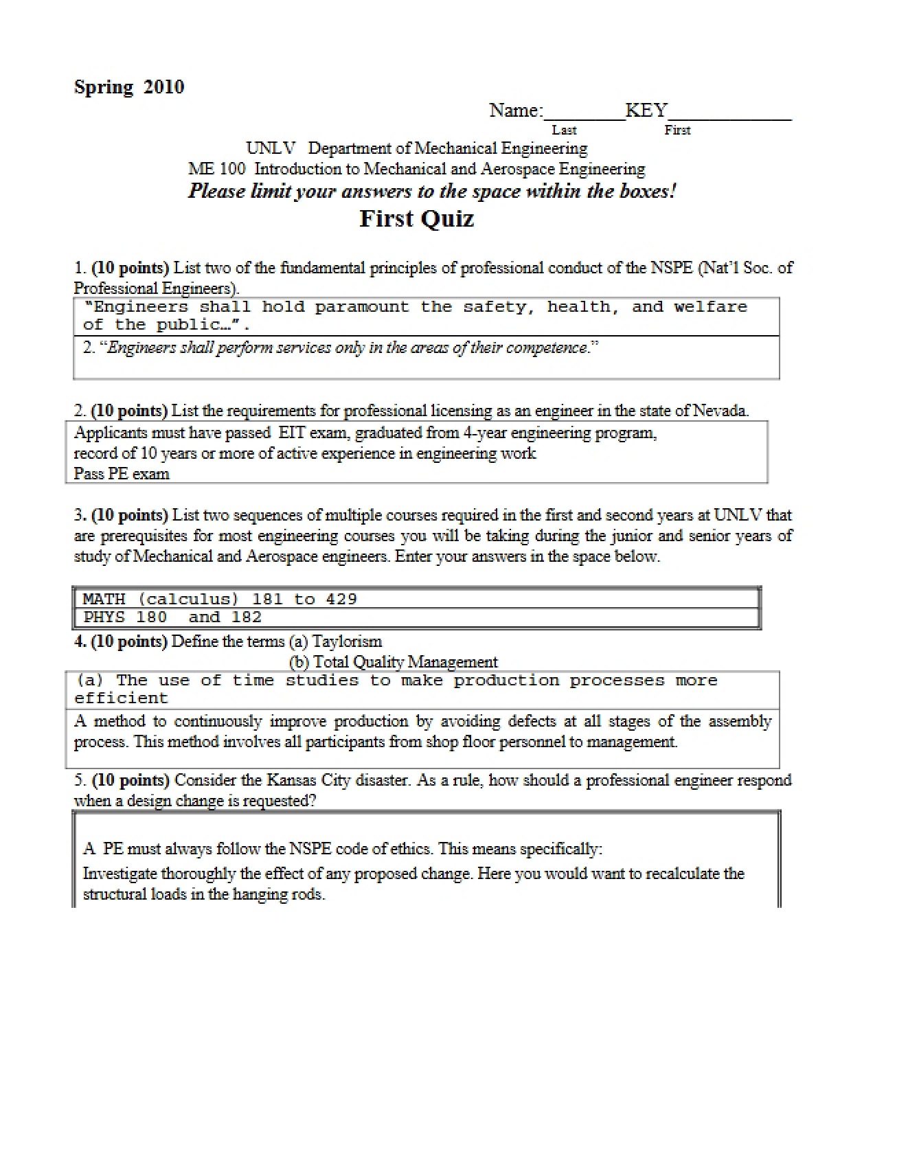Engineering Design Quiz 1