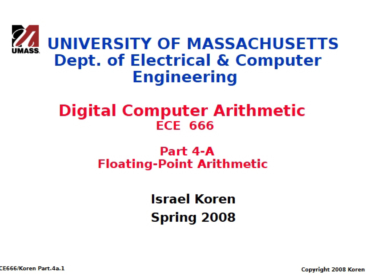Arithmetic Floating-Point 1