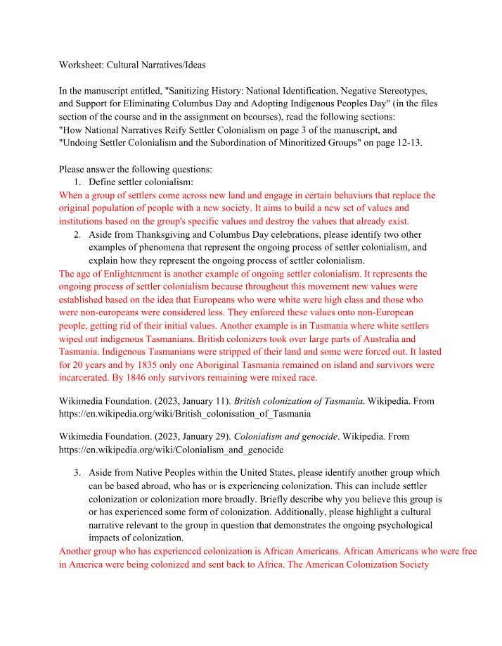 Settler Colonialism - Impact and Examples