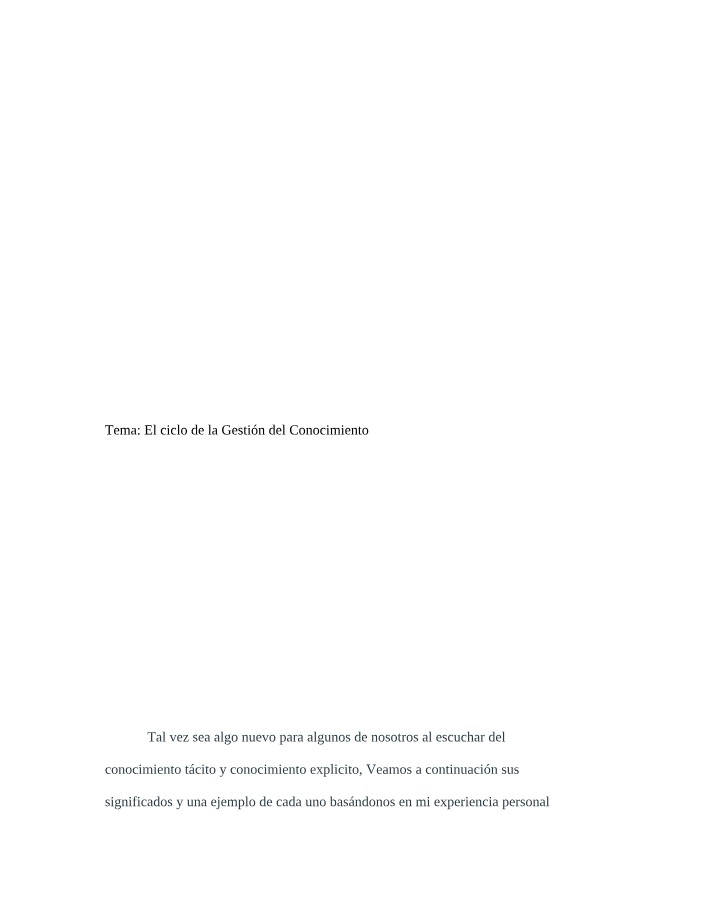 Foro sobre el ciclo de la Gestión del Conocimiento