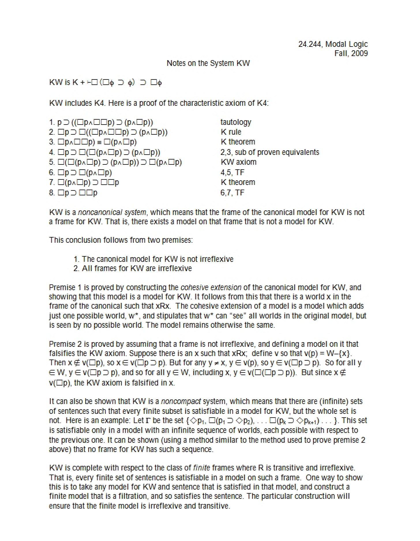 System KW Notes