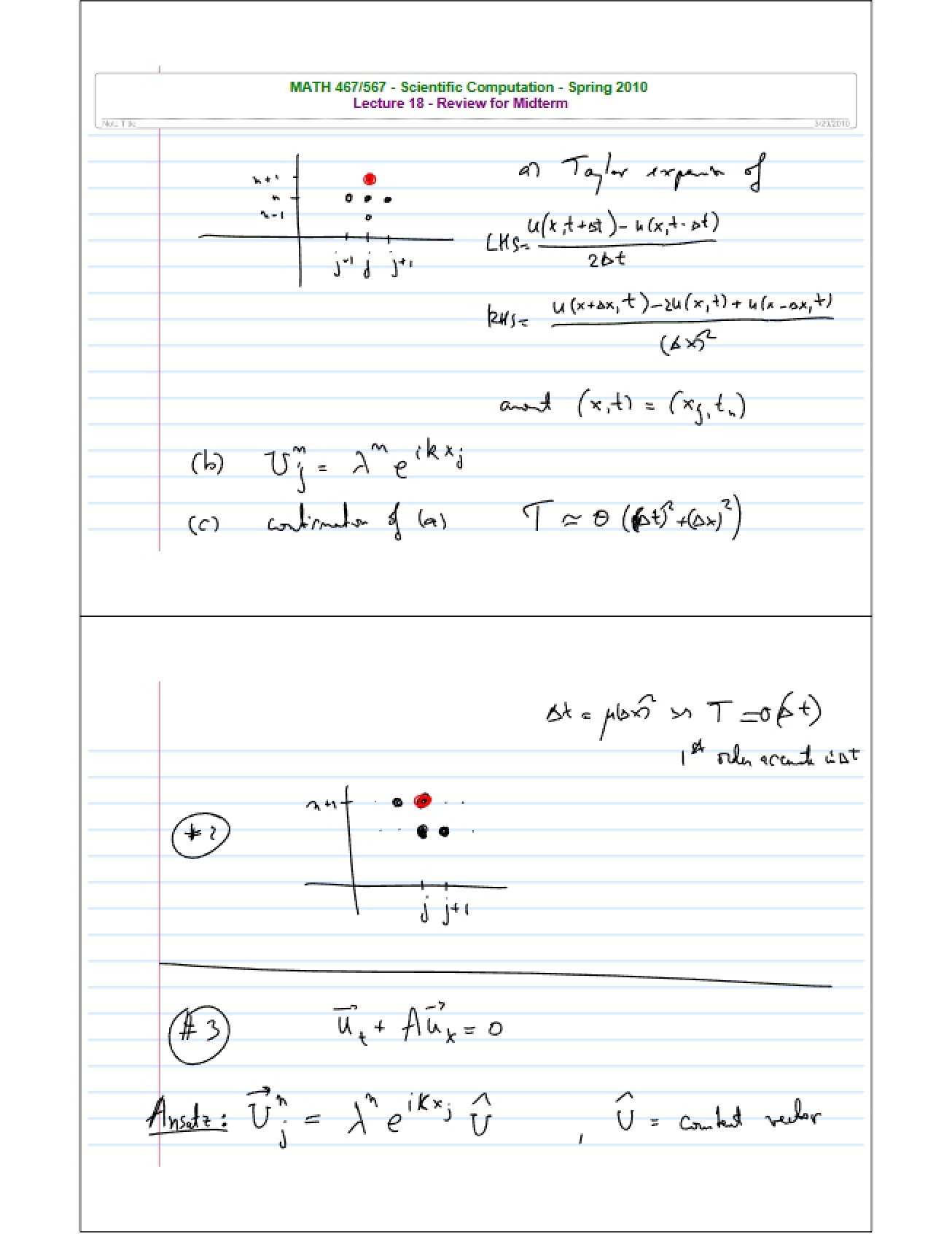 Eleventh Set of Lecture Notes