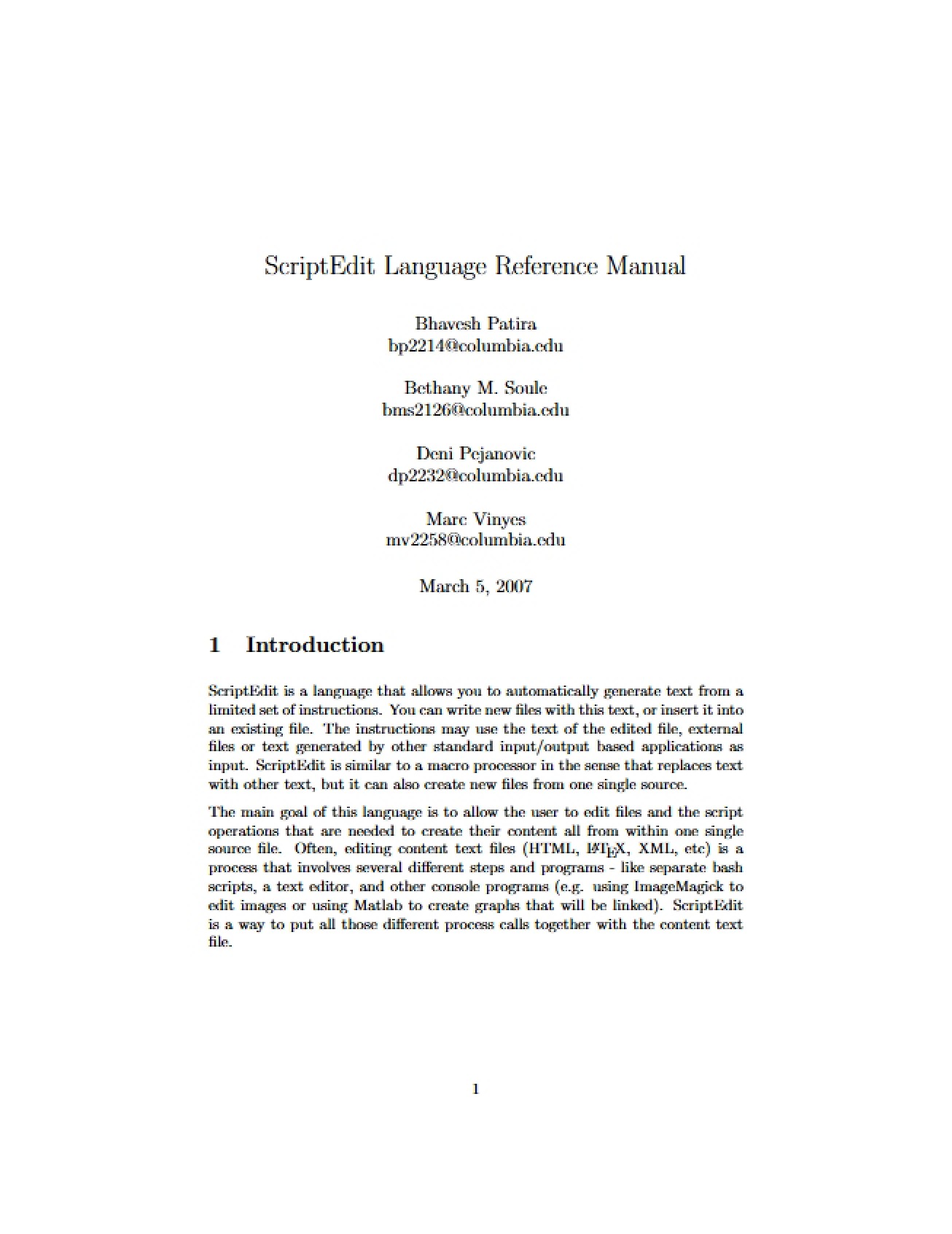 ScriptEdit Language Reference Manual