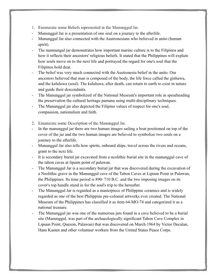 Beliefs and Symbolism of the Manunggul Jar