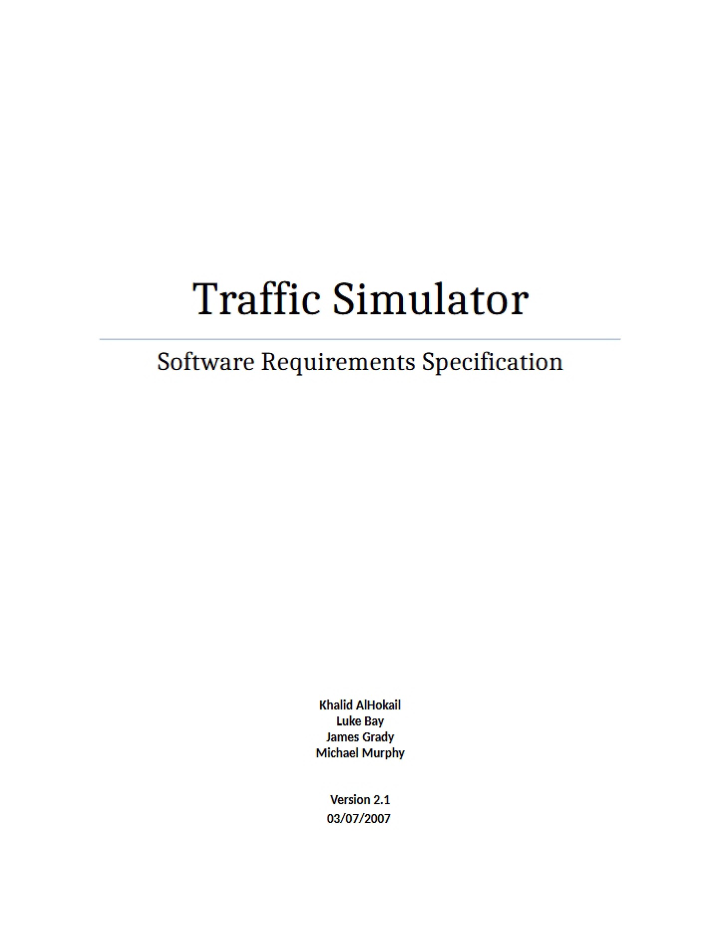 Simulator for Traffic