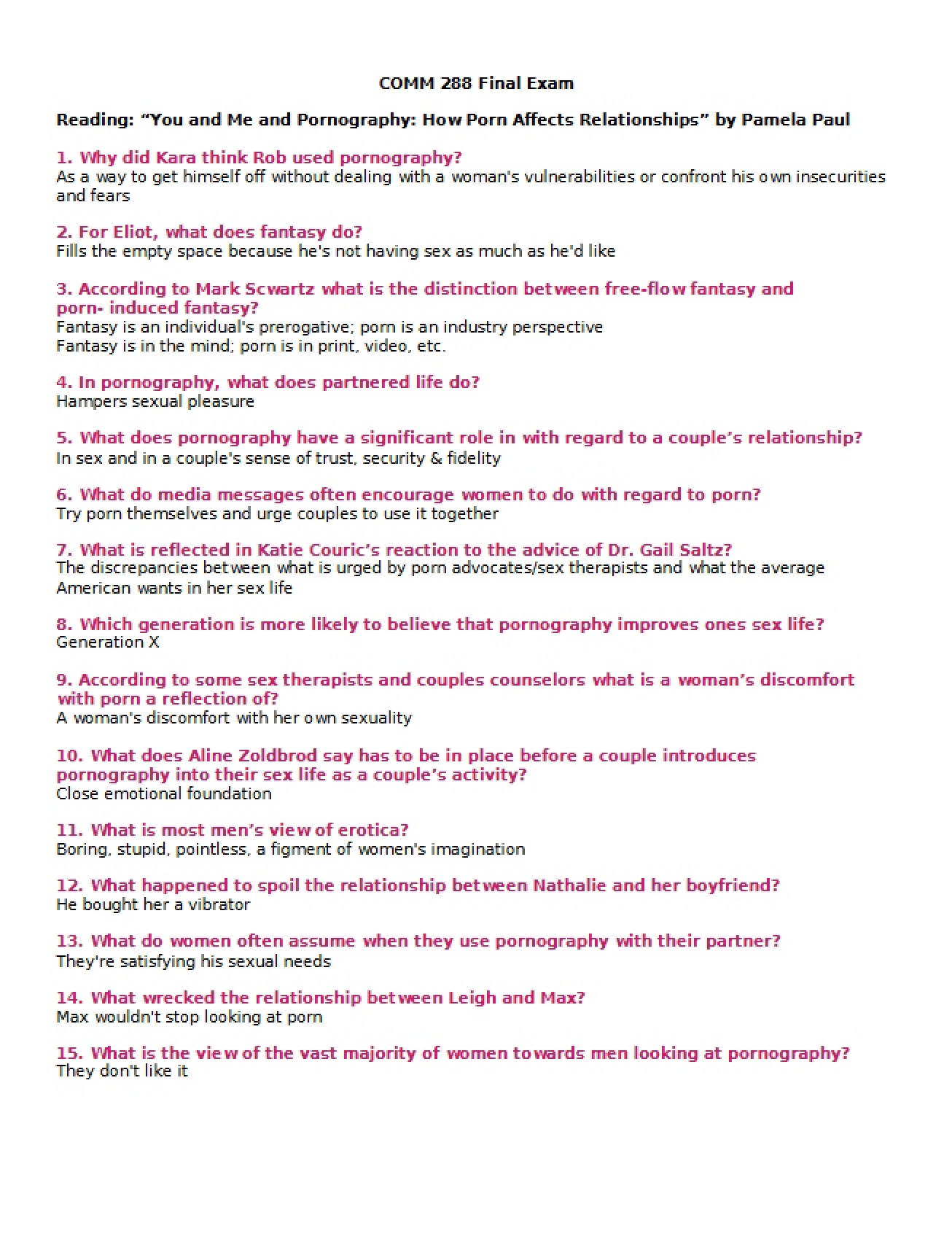 Final Examination on Propaganda