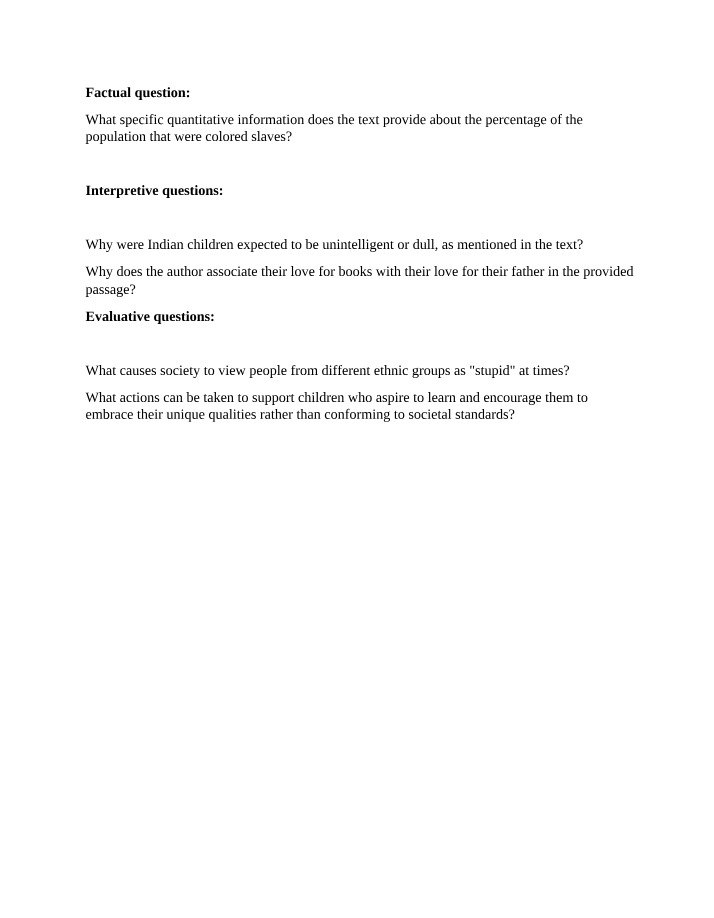 'Colored Me' Discussion Questions