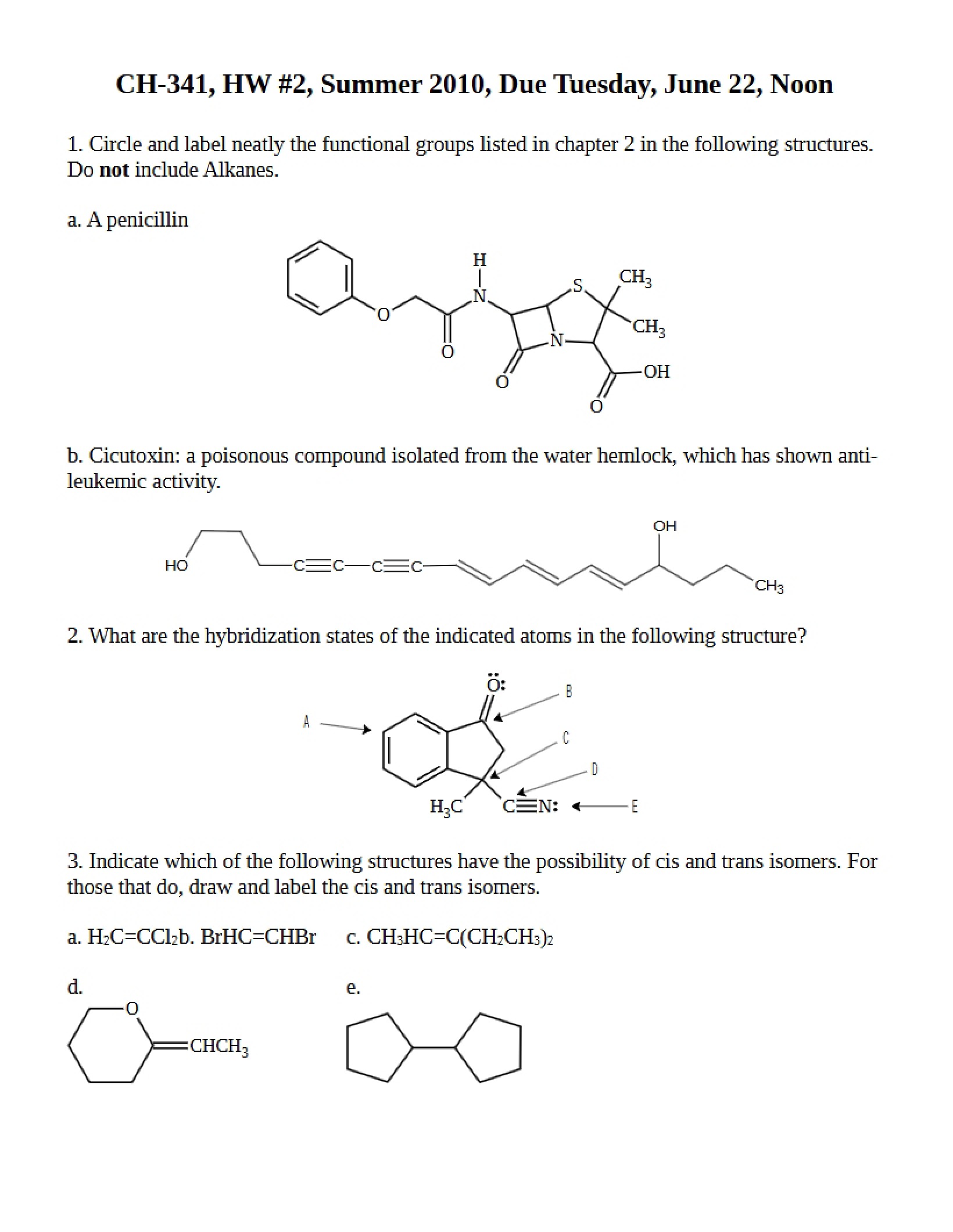 CH 341 Homework