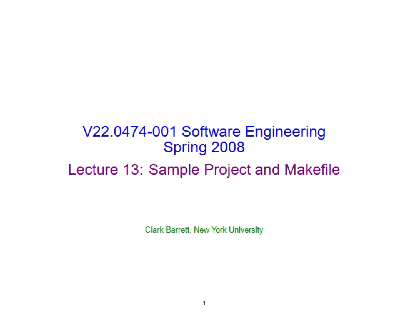 Makefile and Sample Project