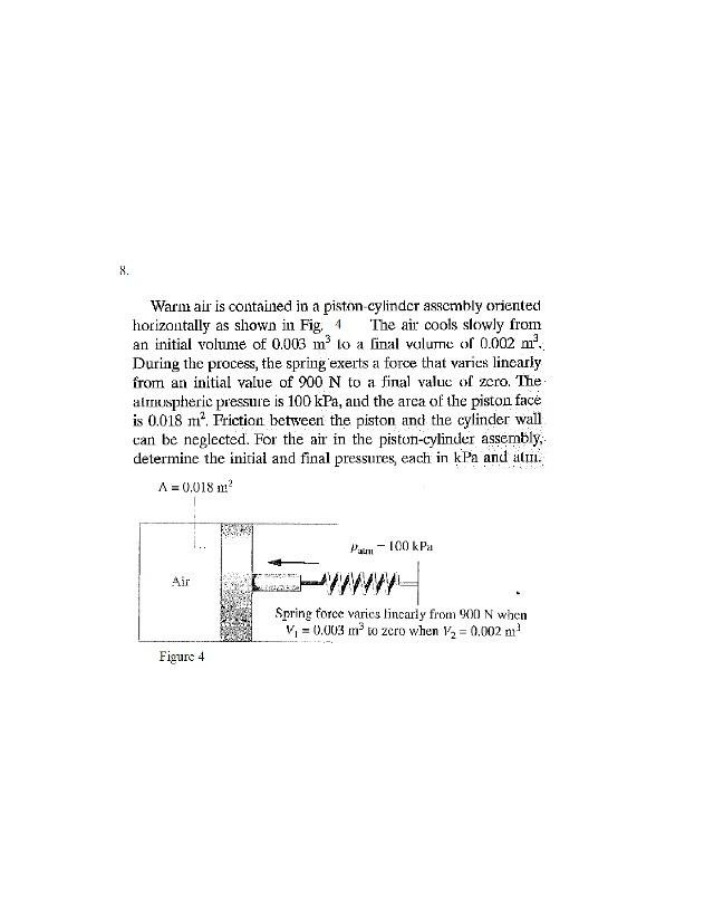 Determining Initial and Final Piston-Cylinder Pressures
