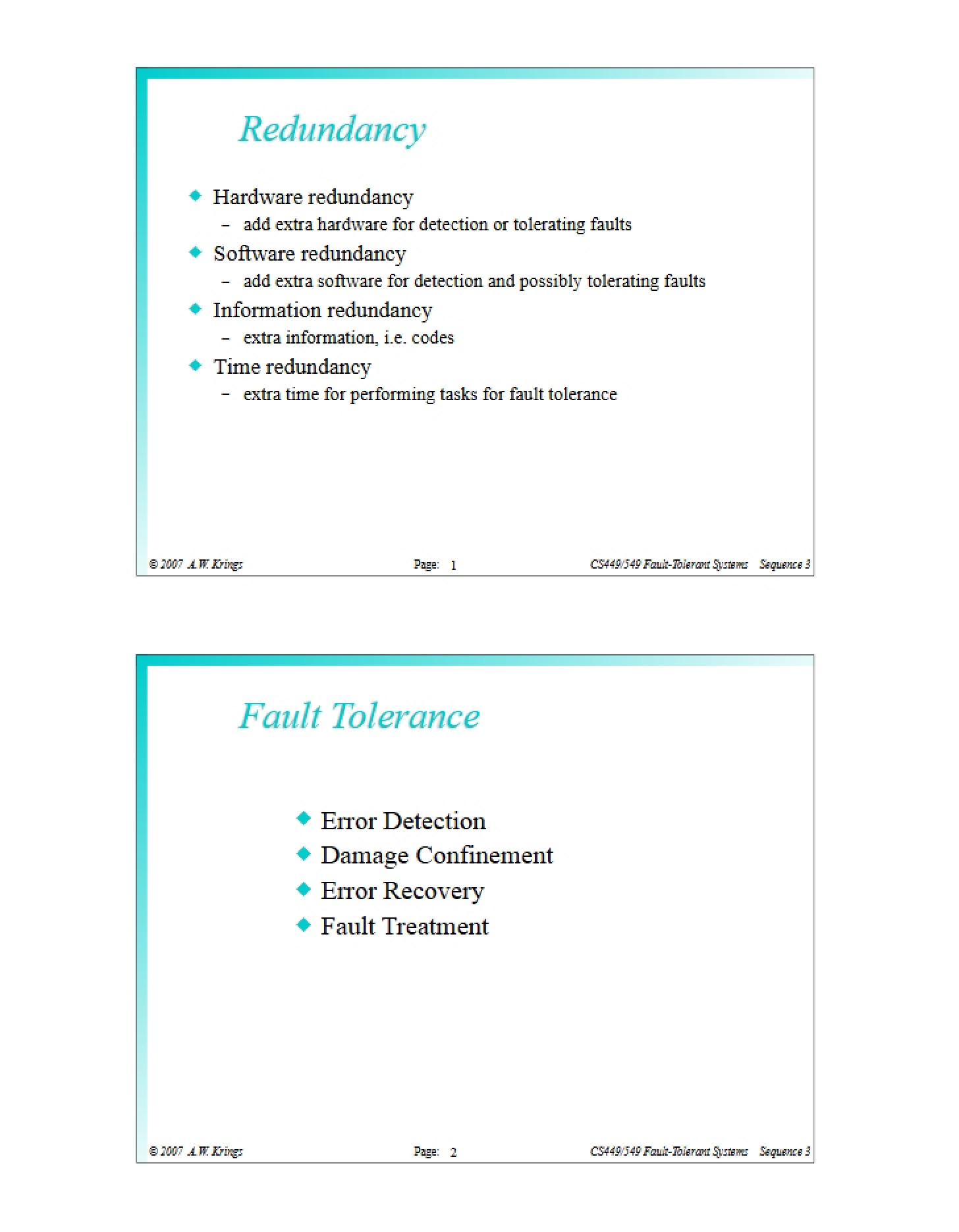 Backup Redundancy