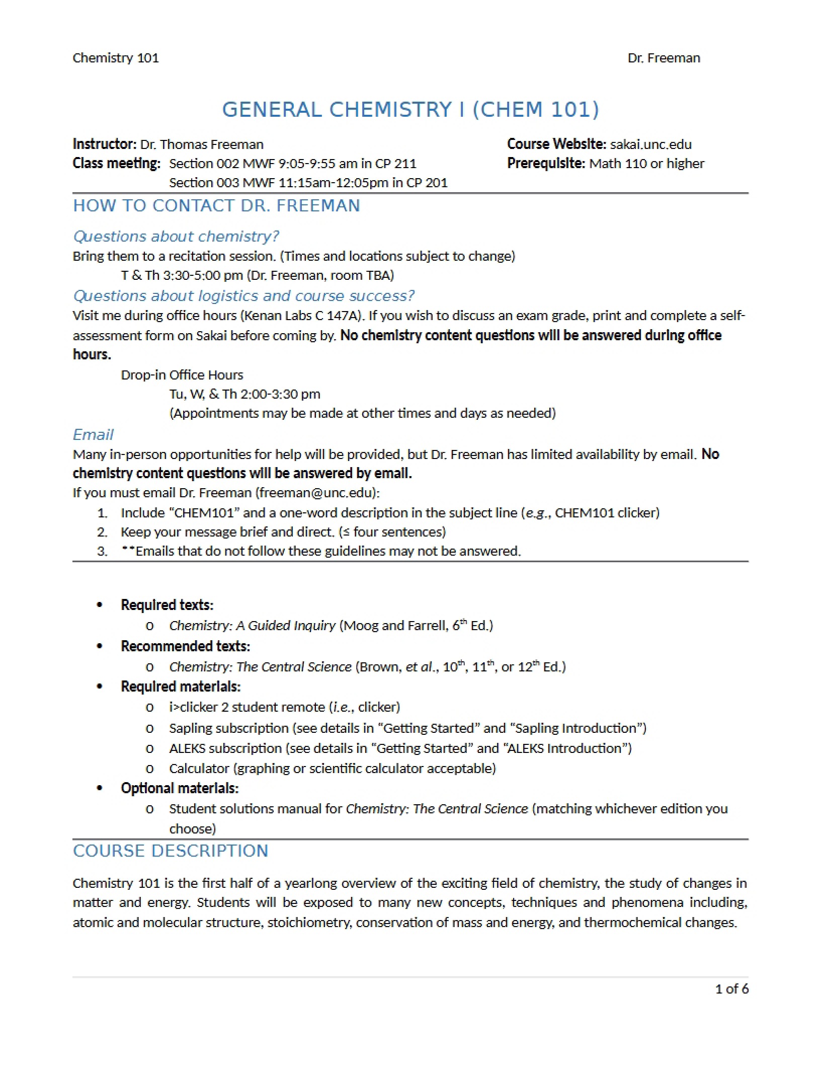 Spring 2015 CHEM 101 Syllabus