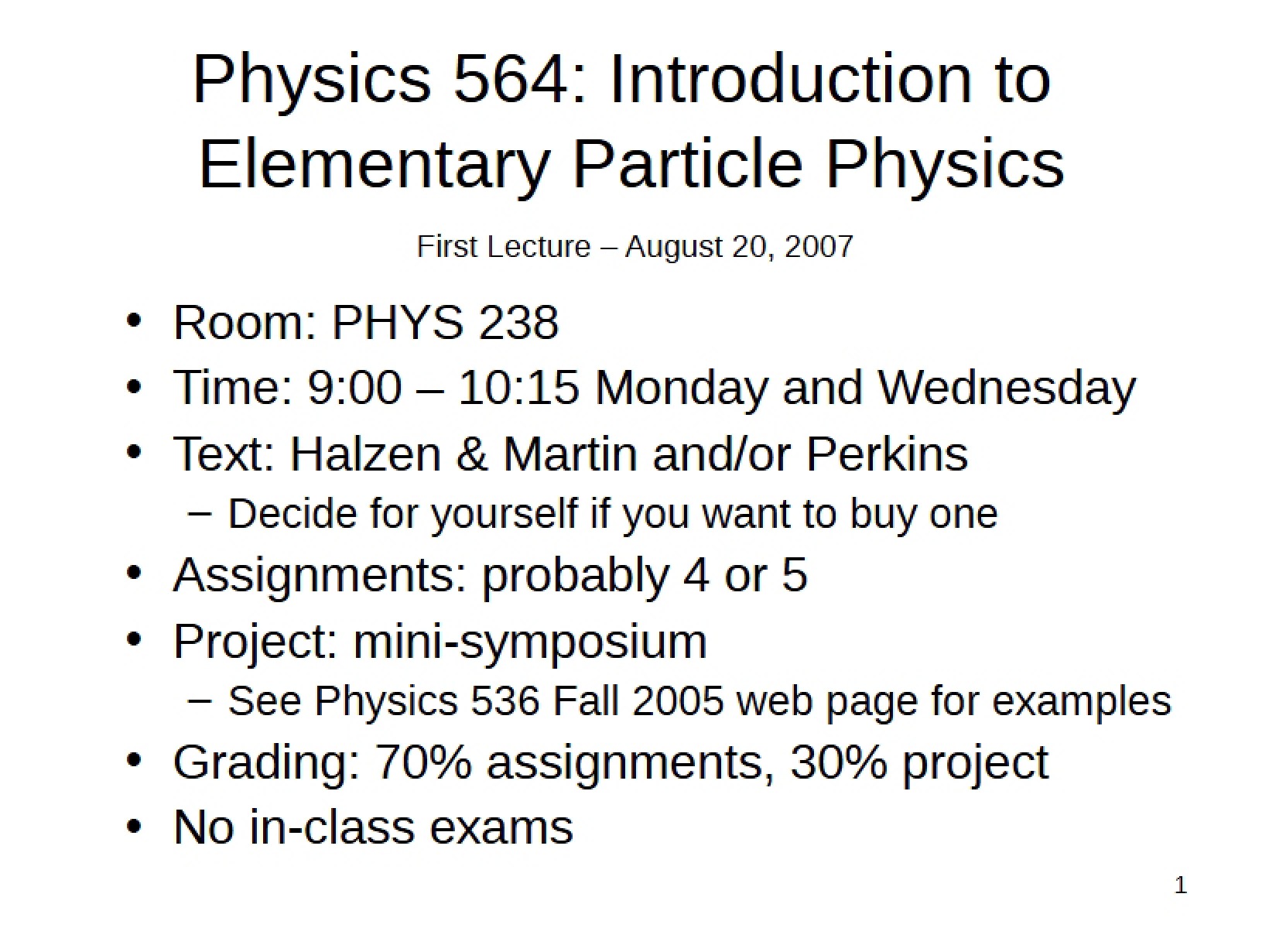 Particle Physics Lecture Notes
