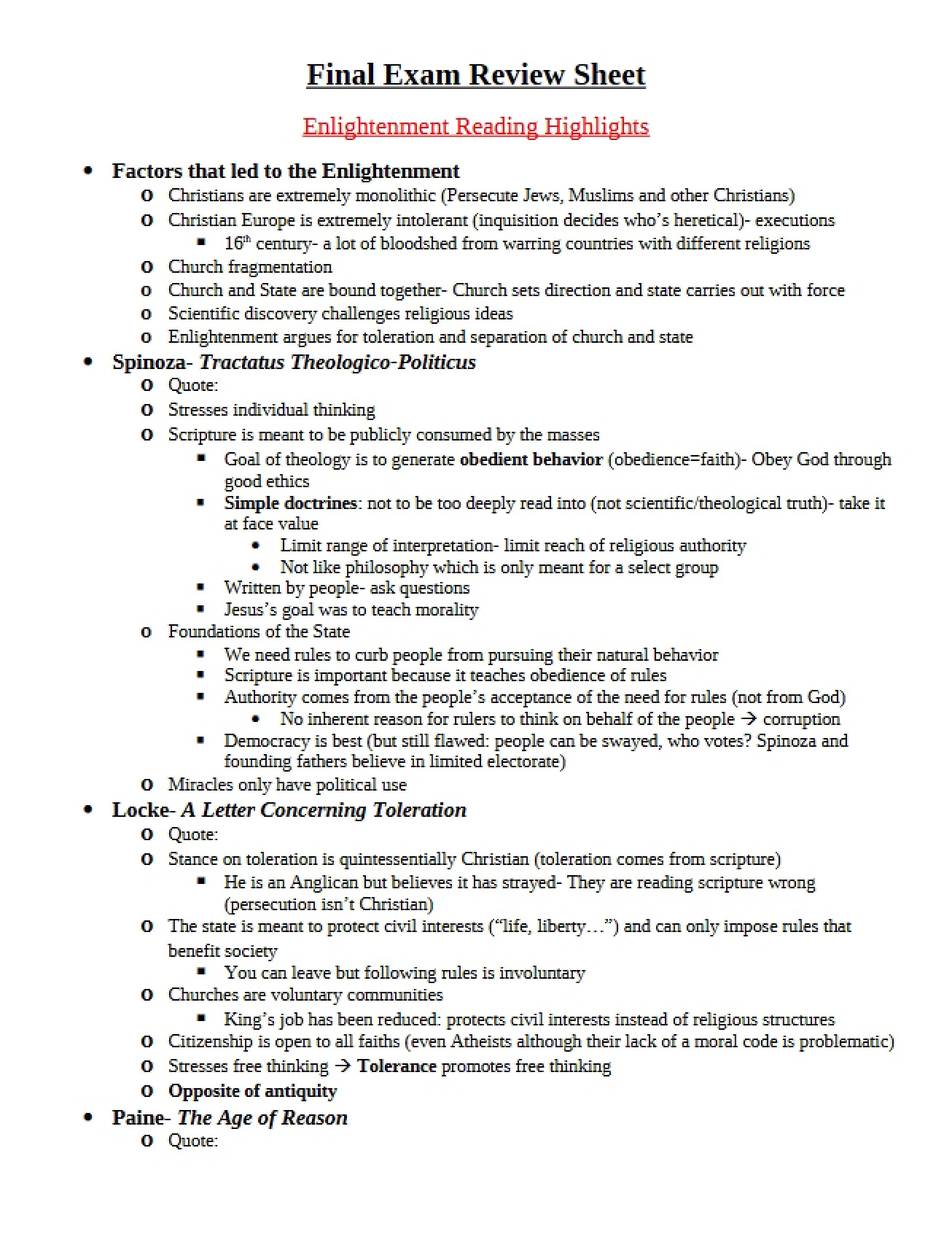Final Exam Review Guide