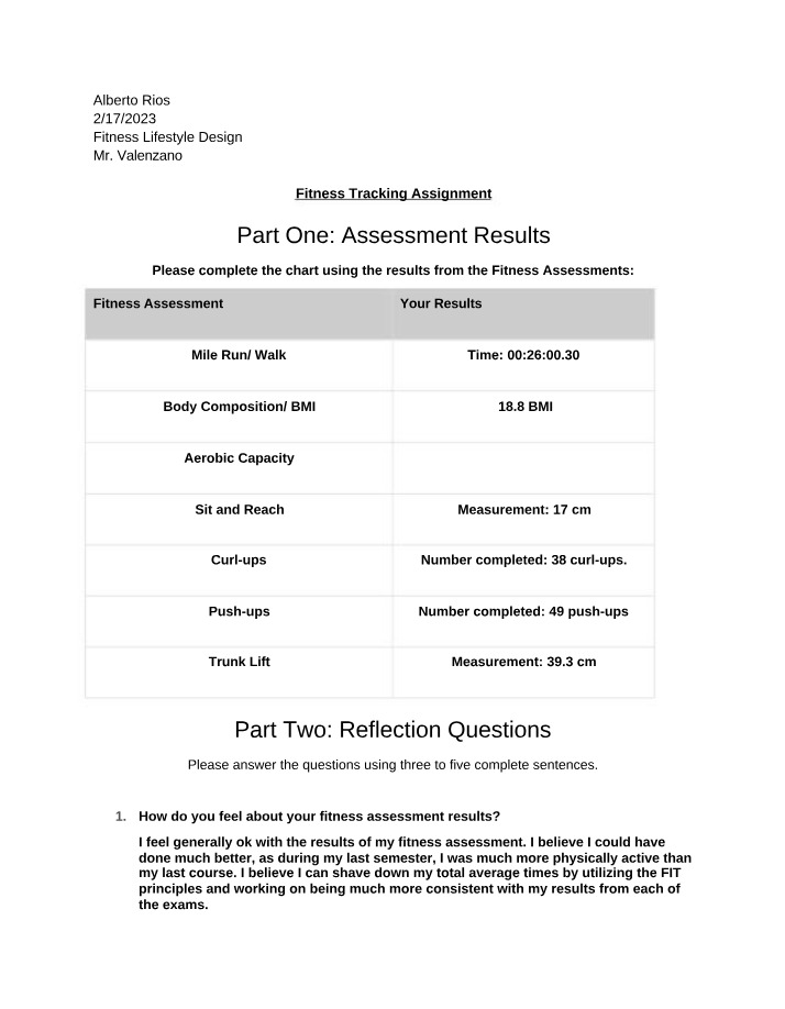 Assignment on Fitness Tracking
