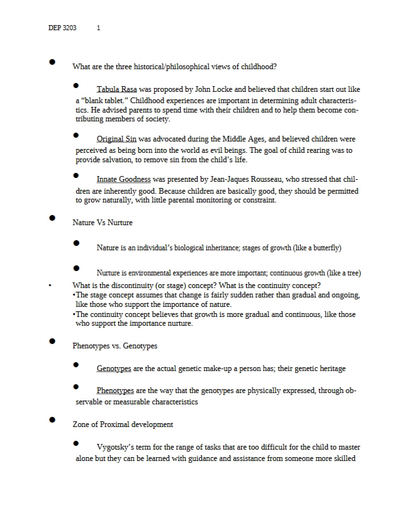 Child Psychology Study Guide, Part Three