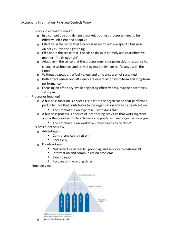 Week 2 - Accounting Information - Risks and Controls