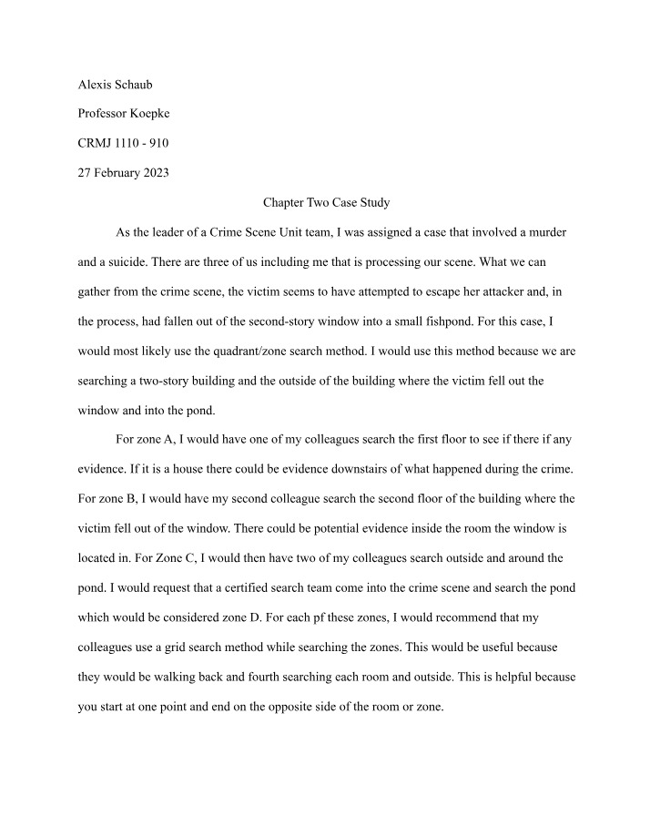 Murder-Suicide Case Study - Effective Crime Scene Investigation Methods