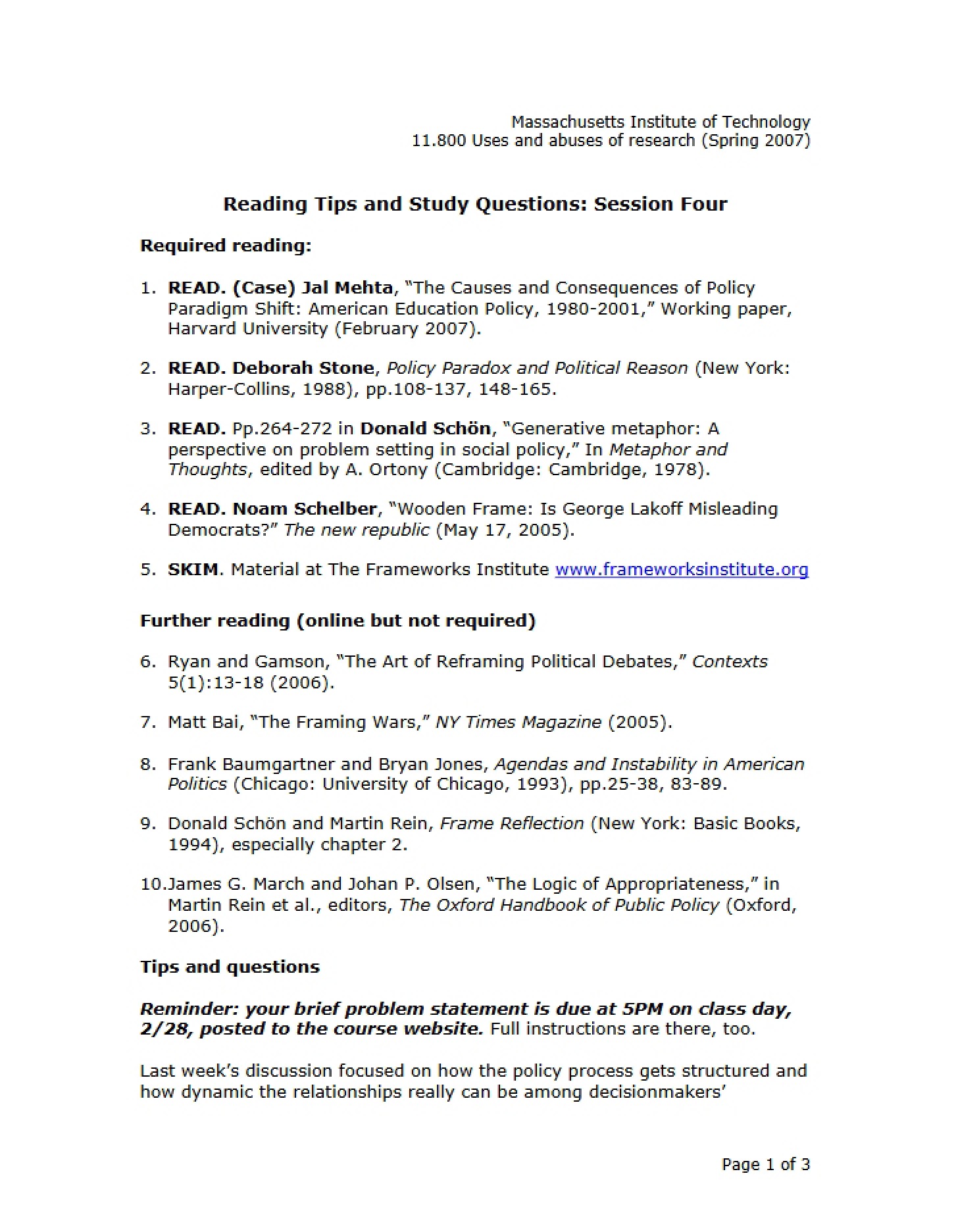 ReadingStudy Advice